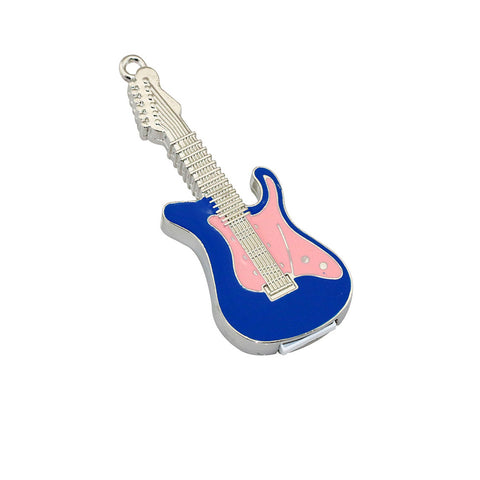 G04 MAGNIFIQUE PORTE CLE CLES GUITARE ELECTRIQUE BLEU ROCK N ROLL